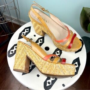 Y2k Vintage 🌸 Prada Chunky Heel Platform Summer Shoes Sandals